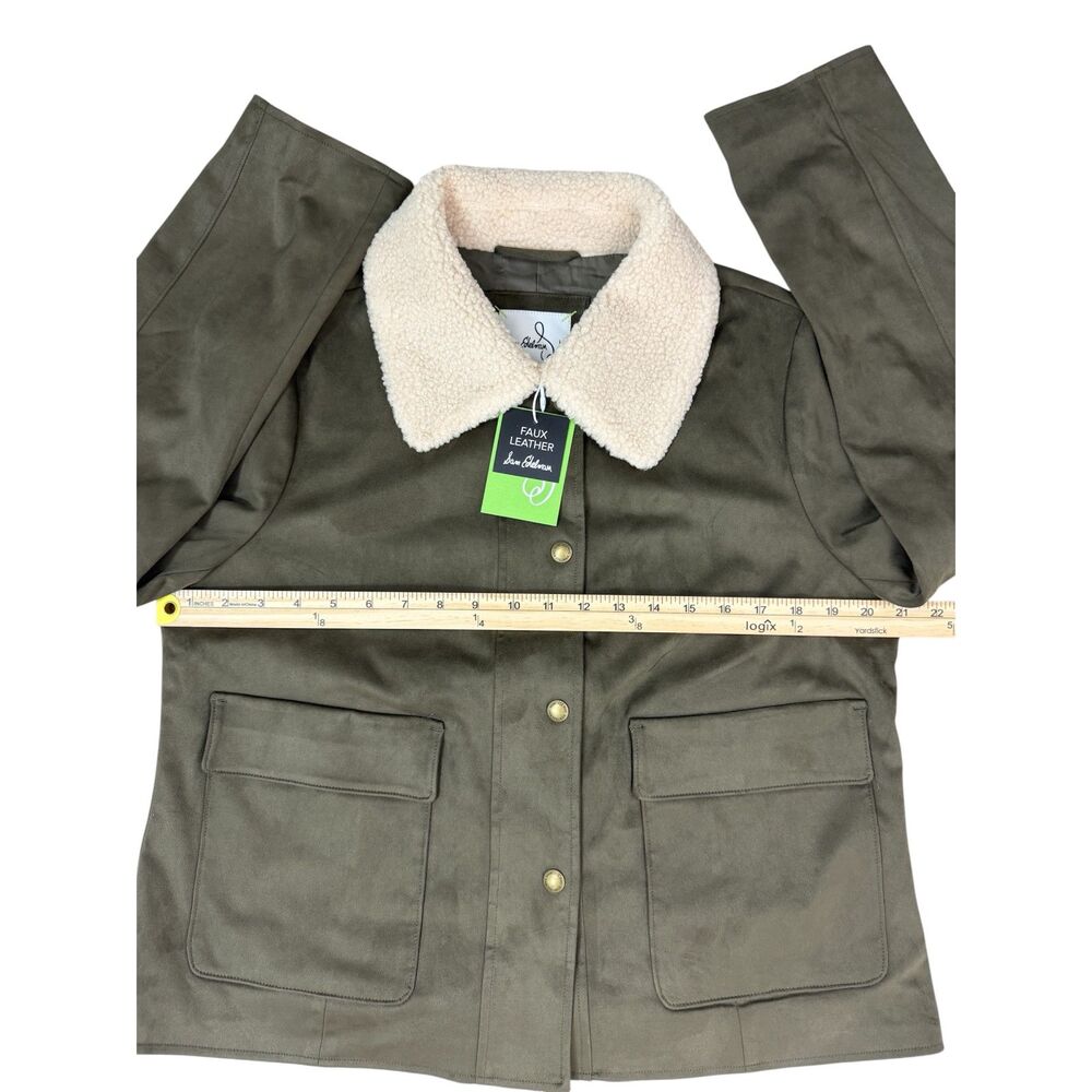 Sam Edelman NWT Olive Green Sherpa Collar Utility Jacket, SIZE M - Picture 7 of 8